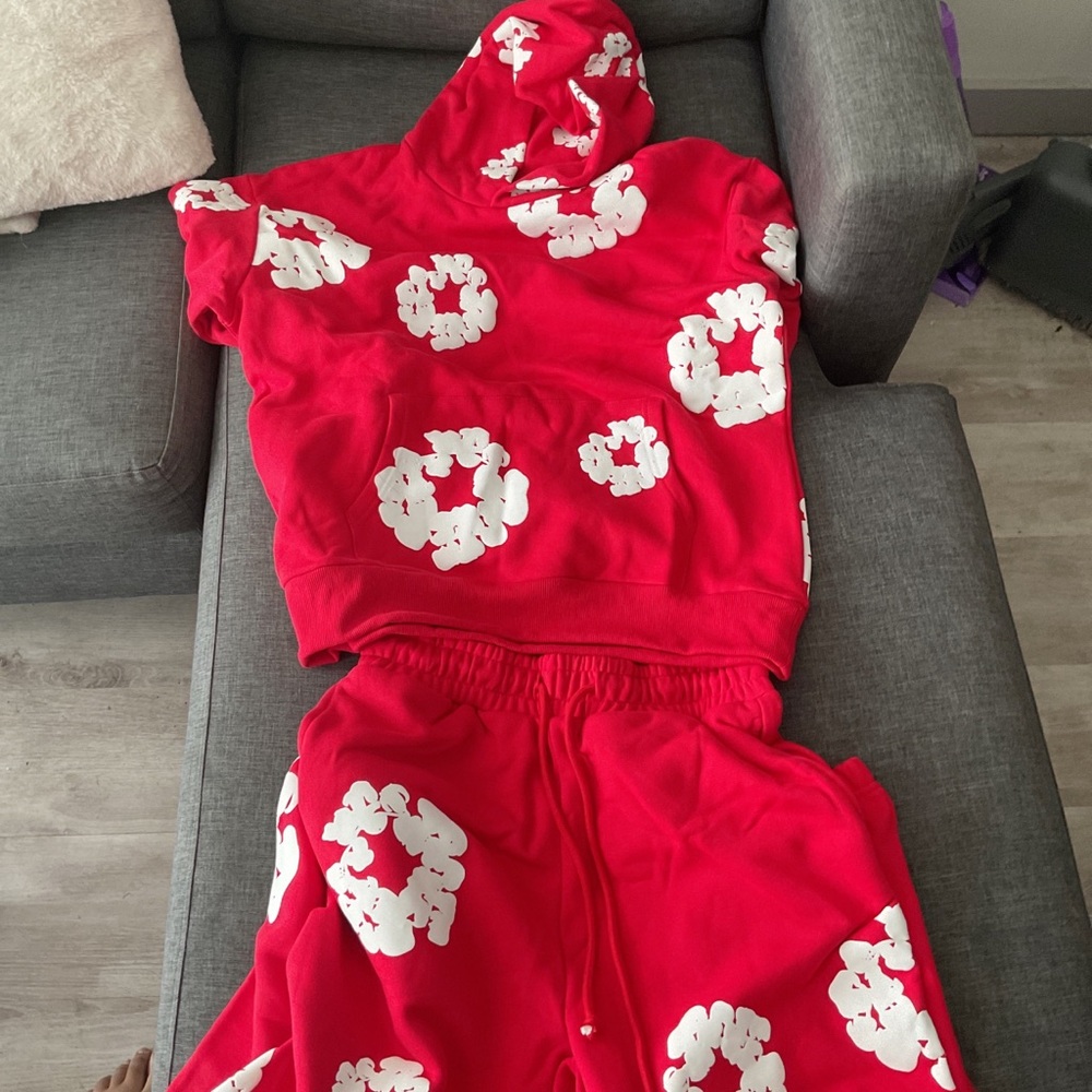 Red Denim Tears Sweatsuit